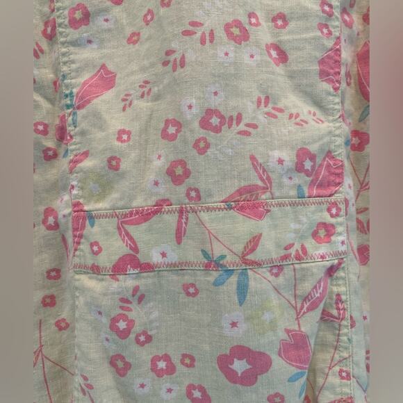 Sigrid Olsen So Blue Yellow Floral Print Button Front Vintage Shirt size Large - Picture 3 of 10